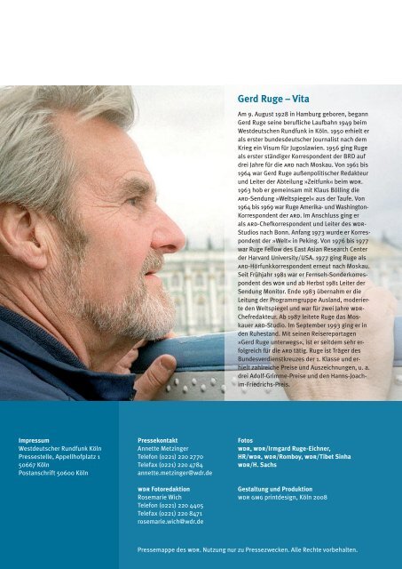 Gerd Ruge – Vita - WDR.de