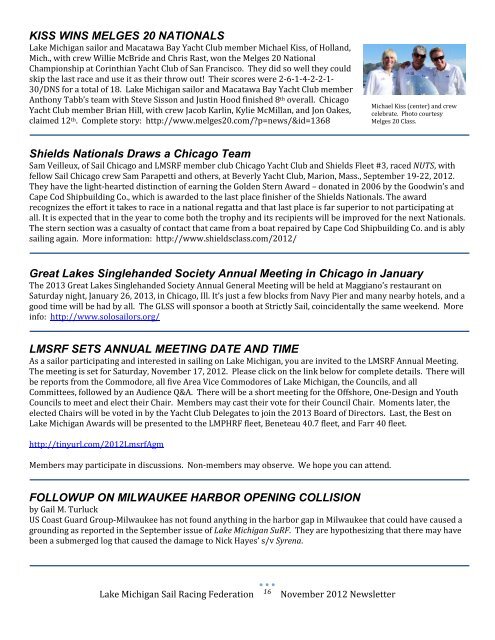 Lake Michigan SuRF Newsletter - LMSRF