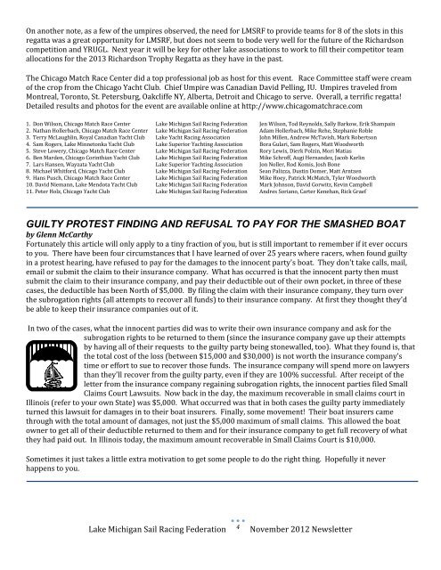 Lake Michigan SuRF Newsletter - LMSRF