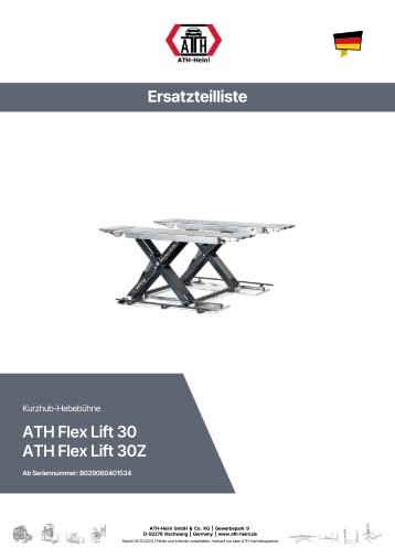 ATH-Heinl ERSATZTEILBUCH SPARE PARTS BOOK Flex Lift 30 30Z