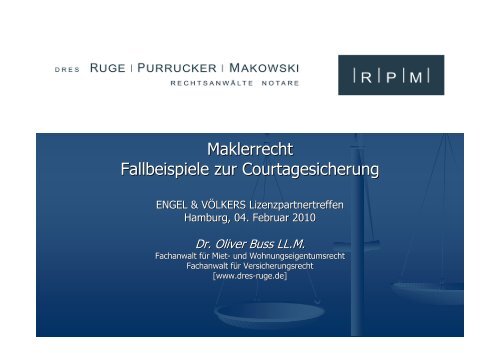 Maklerrecht - Fallbeispiele zur Courtagesicherung