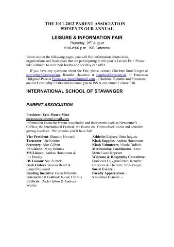 LEISURE & INFORMATION FAIR - the International School of ...