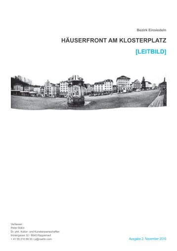 HÄUSERFRONT AM KLOSTERPLATZ [LEITBILD] - Einsiedeln