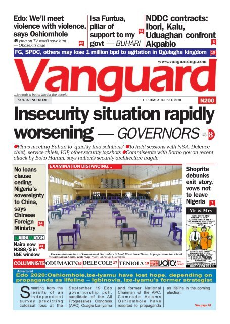 04082020 - Insecurity situation rapidly worsening — GOVERNORS