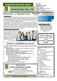 Newsletter No. 13 - Proserpine State High School - Education ...