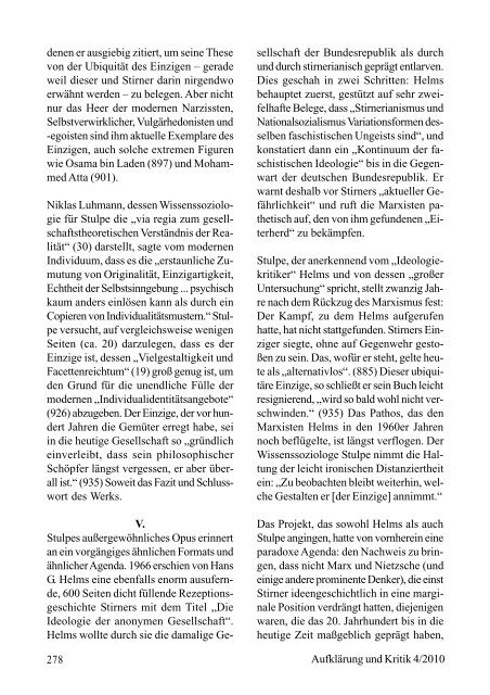 Sonderdruck: Bernd A. Laska Der Stachel Stirner - LSR