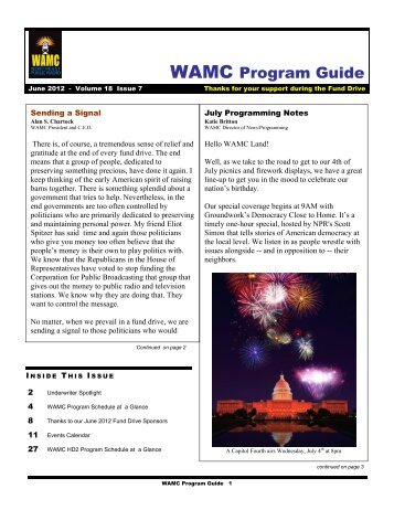 WAMC Program Guide - NPR Digital Services