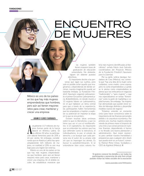 Revista Mujer Ejecutiva Septiembre 2020
