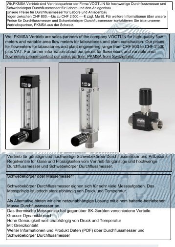 Durchflussmesser-und-Schwebekoerper-Durchflussmesser vom Lieferanten für hochwertige und günstige Durchflussmesser für Labore und Industrie vom Lieferanten PKMSA aus der Schweiz