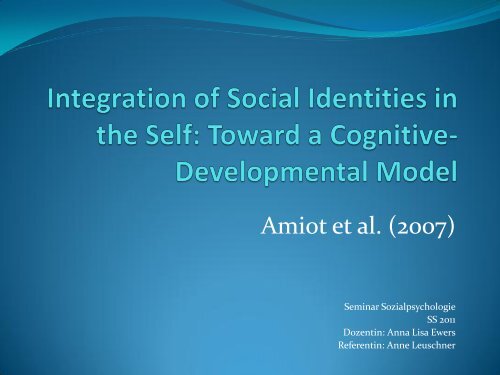 Rocca & Brewer (2002): social identity complexity model