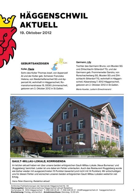 19 Oktober 2012 Haggenschwil