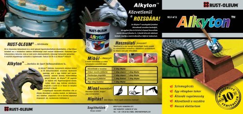 RUST-OLEUM® Alkyton™ Használati javaslat! Miből Mivel Higítás!