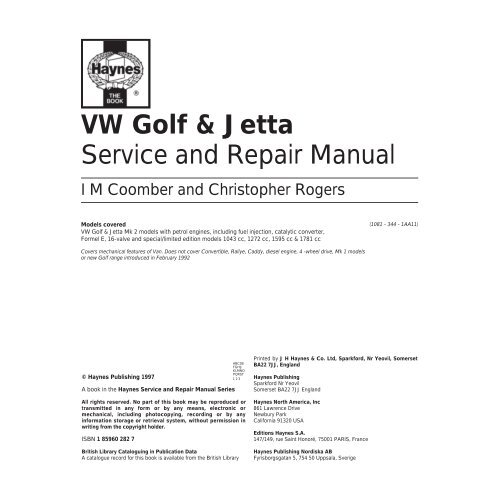 VW Golf &amp; Jetta Service and Repair Manual - back home