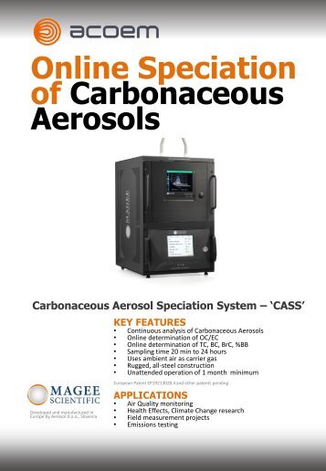 ACOEM Magee Scientific Carbonaceous Aerosol Speciation System-CASS