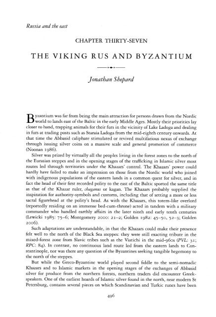 THE VIKING RUS AND BYZANTIUM - Archaeology in Europe