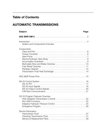 Table of Contents AUTOMATIC TRANSMISSIONS - bmwtech.ru