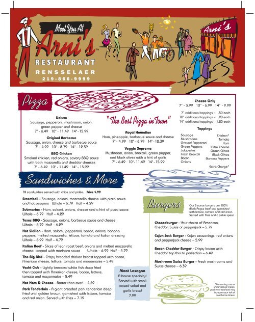 Arnis menu deals