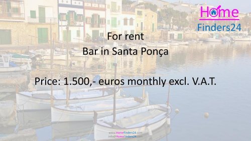 For rent, this well-known bar with terrace in the centre of Santa Ponsa, near the strip (LOC0016)