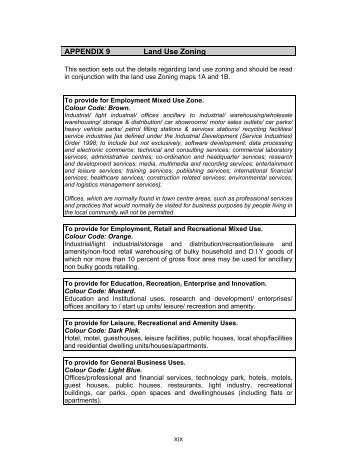 APPENDIX 9 Land Use Zoning