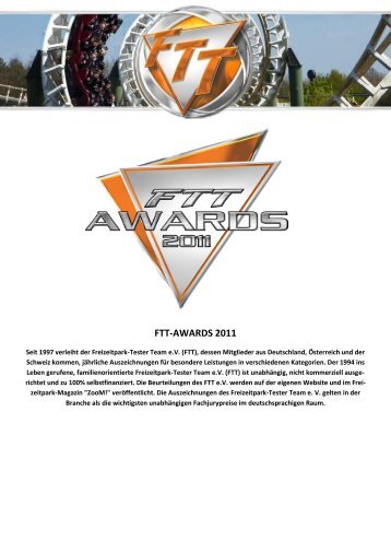 FTT-AWARDS 2011 - Freizeitpark Tester Team