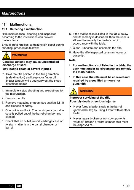 Operating and Safety Instructions - Sauer