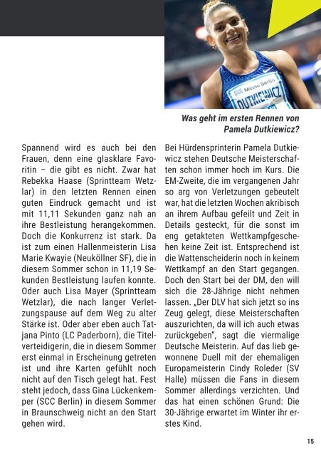 Das Programm zu den 120. Deutschen Leichtathletik-Meisterschaften in Braunschweig