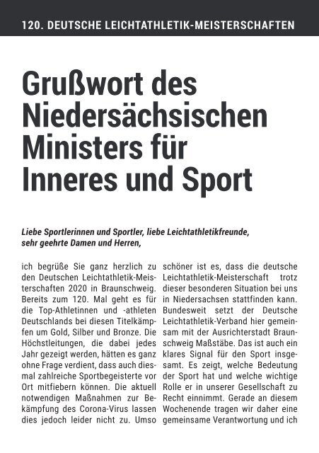 Das Programm zu den 120. Deutschen Leichtathletik-Meisterschaften in Braunschweig