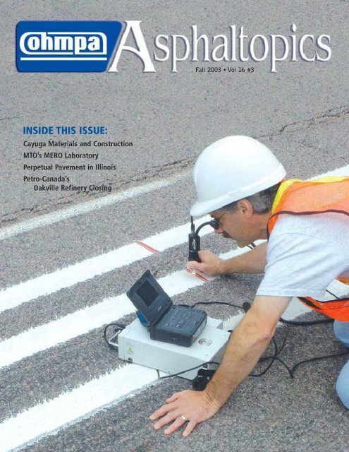 ASPHALTopics | Fall 2003 | VOL 16 | NO 3