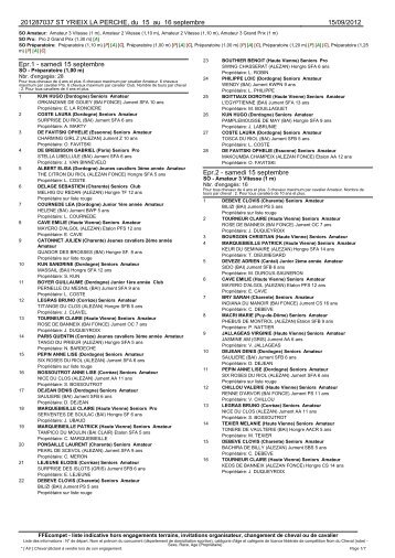 Listing concours détaillé (PDF) - FFE Compet