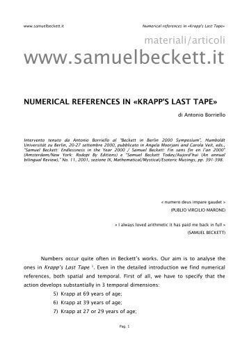 www.samuelbeckett.it