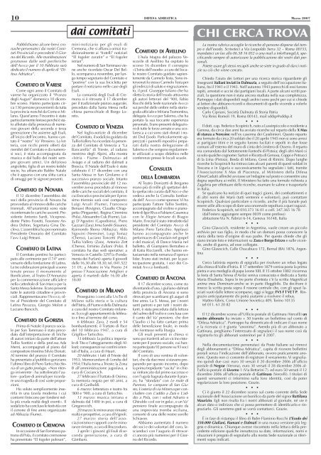 Il numero di Marzo 2007 - Associazione Nazionale Venezia Giulia e ...