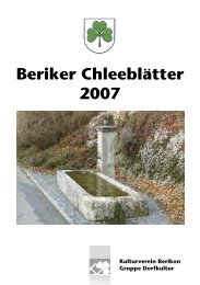 Beriker Chleeblätter 2007 - Kulturverein Berikon