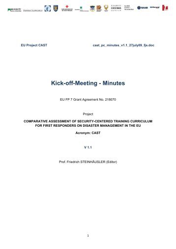 Kick-off-Meeting - Minutes - CAST - Universität Salzburg