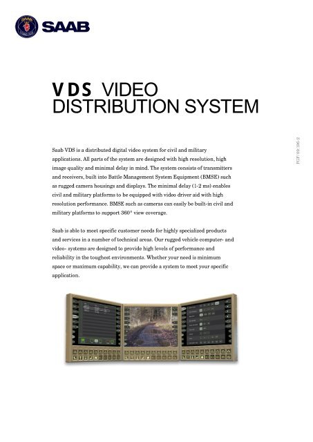 VDS VIDEO DISTRIBUTION SYSTEM - Saab