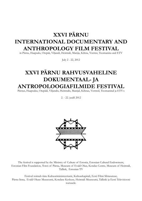 xxvi pärnu international documentary and anthropology film  