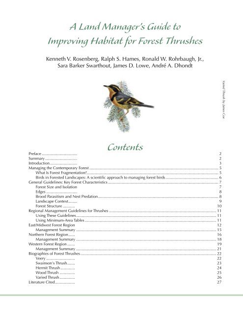 A Land Manager's Guide to Improving Habitat for Forest Thrushes