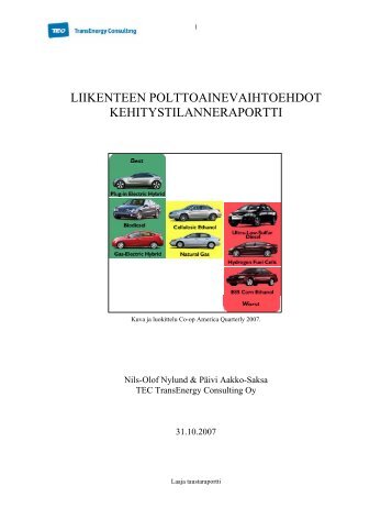 Liikenteen polttoainevaihtoehdot – Kehitystilanneraportti (pdf) - Motiva