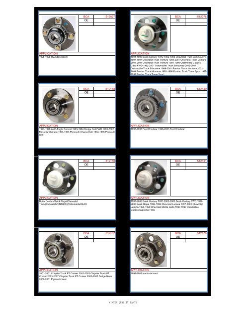 HUB BEARINGS - VINTER QUALITY PARTS