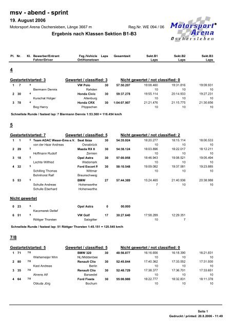 msv - abend - sprint