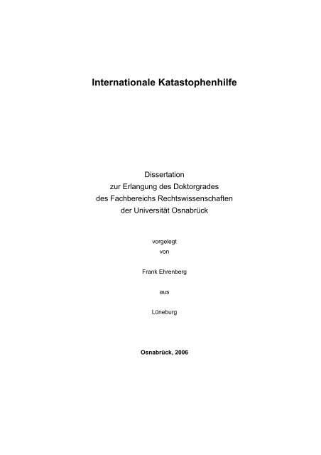 Internationale Katastophenhilfe - repOSitorium - Universität Osnabrück