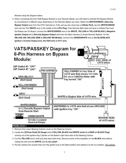 Model If114 Vats/passlock/transponder Universal ... - Bulldog Security