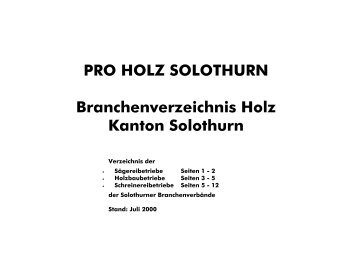 Sägereibetriebe - Pro Holz Solothurn