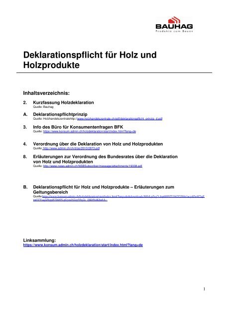 Deklarationspflicht für Holz und Holzprodukte - Bauhag