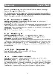 Senioren Touren April - SAC Sektion St. Gallen