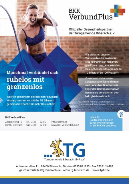 TGfit! Kursprogramm Herbst/Winter 2020