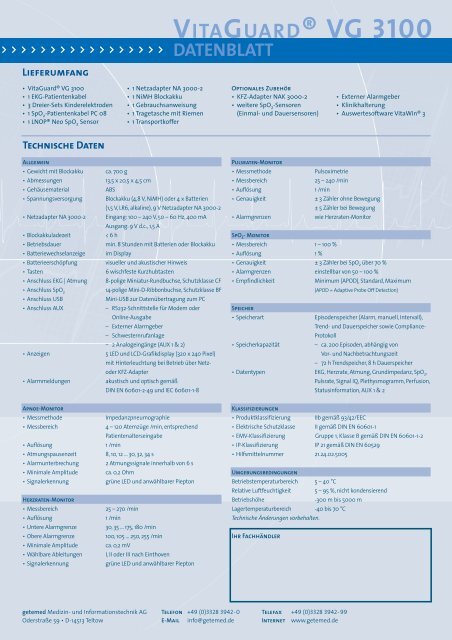 und Sauerstoff-Monitor VITAGUARD® VG 3100 - Saegeling