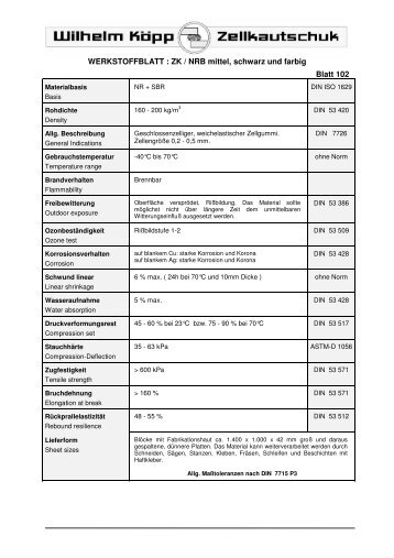 WERKSTOFFBLATT : ZK / NRB mittel, schwarz und farbig Blatt 102