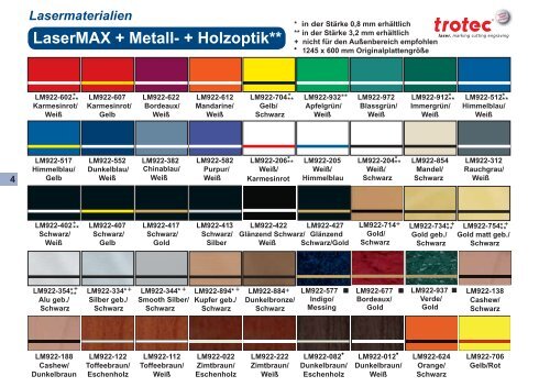 Color Cast Acrylics Reverse - und Lasermaterial