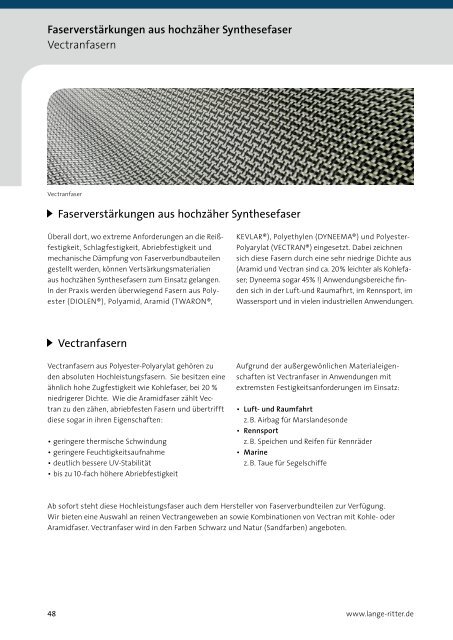 Download Produktübersicht Vectranfaser (PDF) - Lange+Ritter