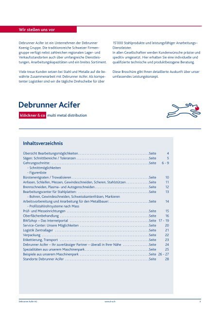 Dienstleistungen für Stahl und Metalle (pdf/1.79MB - Debrunner Acifer